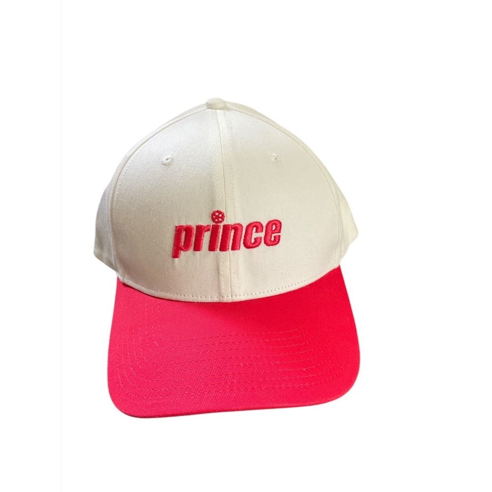 NWT Prince Pickleball Baseball Cap Hat Red/White Canvas Strapback